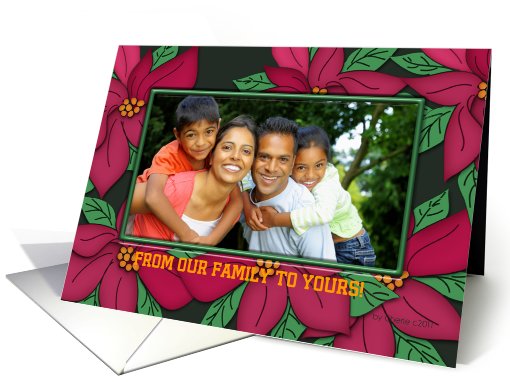 Poinsettias Christmas Photo Card You Customize card (850741)