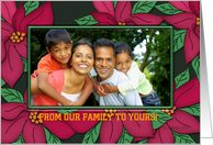 Poinsettias Christmas Photo Card You Customize card
