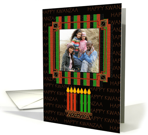 Happy Kwanzaa Kinara Candles Photo Card You Customize Ethnic card