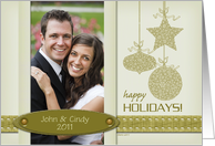 Happy Holidays Ornaments Scrapbook Style Photo Card You Customize card