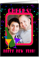 Cheers! Champagne Glasses, Happy New Year! Photo Card - You Customize card