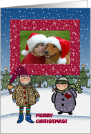 Merry Christmas! Snowflakes - Photo Card You Customize card