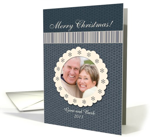 Merry Christmas! Snowflake Circle - Photo Card You Customize card
