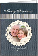 Merry Christmas! Snowflake Circle - Photo Card You Customize card