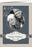 Happy Holidays! Holly Leaves - Photo Card You Customize card