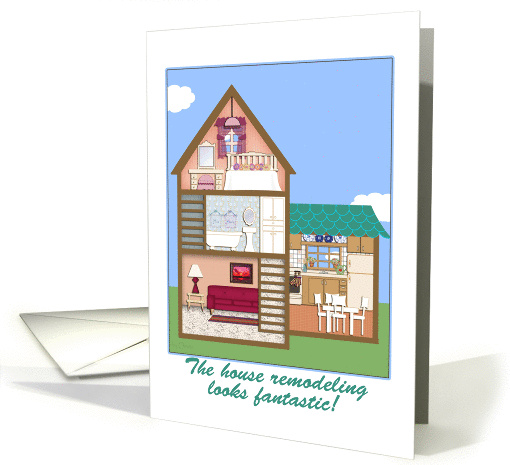Congratulations on House Remodeling, Doll House Illustration card