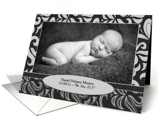 Baby Announcement, Flourishes, Photo card (873075)