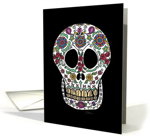 Decorated Skull, Sugar Skull, Blank Inside card (877315)