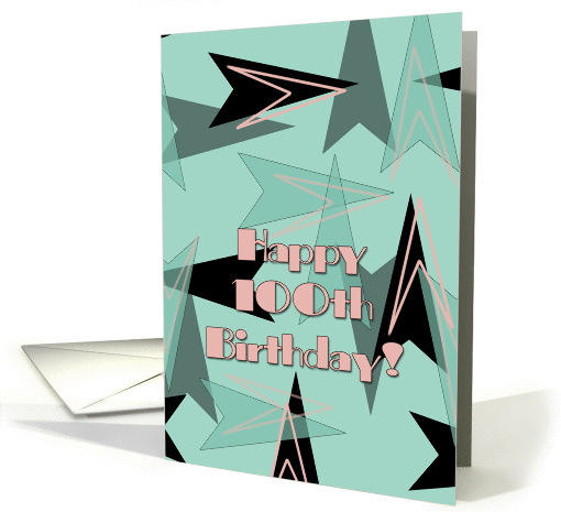 Happy 100th Birthday! Retro Design in Turquoise card (881415)