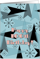 Happy 100th Birthday! Retro Design in Blue card