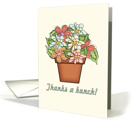 Thanks a bunch! Flower Pot, Floral Art card (881419)