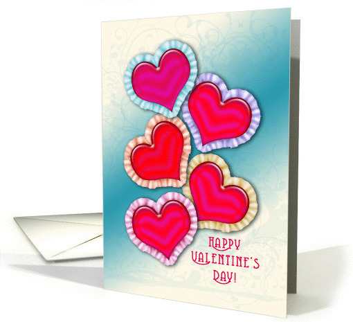 Happy Valentine's Day! Vintage Hearts with Ruffled Edges card (884151)