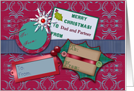 Merry Christmas To Dad and Partner, Gift Tags card