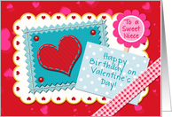 Happy Birthday To Niece On Valentine’s Day, Gingham Check Ribbon card