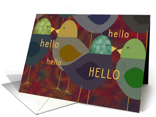 Hello, hello! Whimsical Birds card (889005)