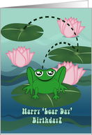 Happy Leap Day Birthday, Leap Day, Frog Leaping, Lilly Pads card