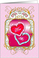 You and Me Forever, For Her Valentine’s Day Vintage Roses Romance card
