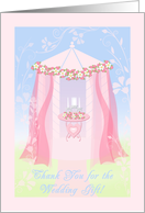 Thank You For The Wedding Gift Pink Roses, Daisies Gazebo card