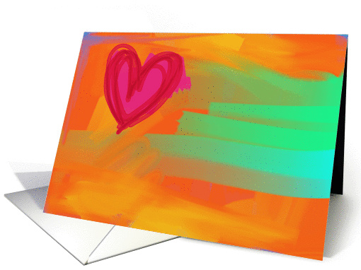 Abstract Art Valentine Heart card (895171)