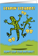 Leapin’ Lizards! Leap Year Birthday 98 Years Old card