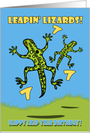 Leapin’ Lizards! Leap Year Birthday 7 Years Old card
