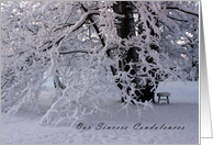 Our Sincere Condolences, Winter Snow Scene, Snowy Tree card