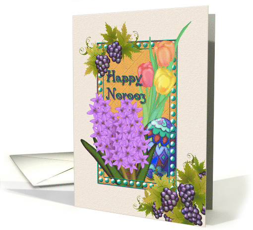 Happy Norooz Persian New Year Grapes and Spring Flowers card (904835)