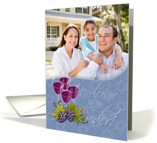 Welcome To Our Seder, Pesach, Passover Invitation Photo card (905429)