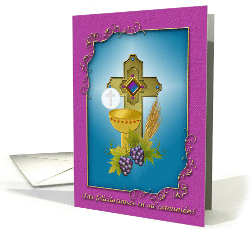 Spanish Congratulations On Your Communion! Eucharist card (908343)