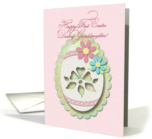 Happy First Easter Granddaughter Decorative Paper Cut Out Egg card