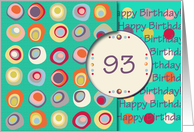 Happy Birthday! 93 Years Old, Mod Dots and Circles card