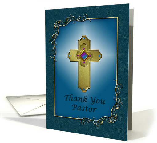 Thank You Pastor, Religious Thank You, Cross card (913947)