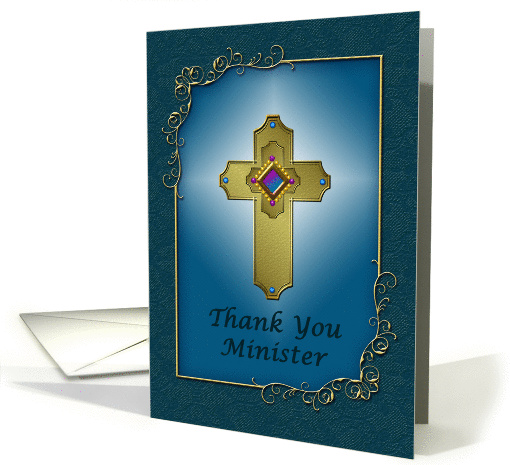 Thank You Minister, Religious Thank You, Cross card (913948)