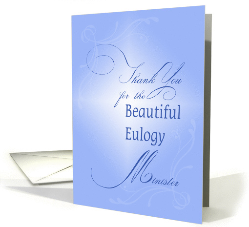 Thank You For The Eulogy Minister, Religious, Cross of Light card