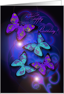 Paisley Fantasy Butterflies, Faeries, Happy Birthday! card