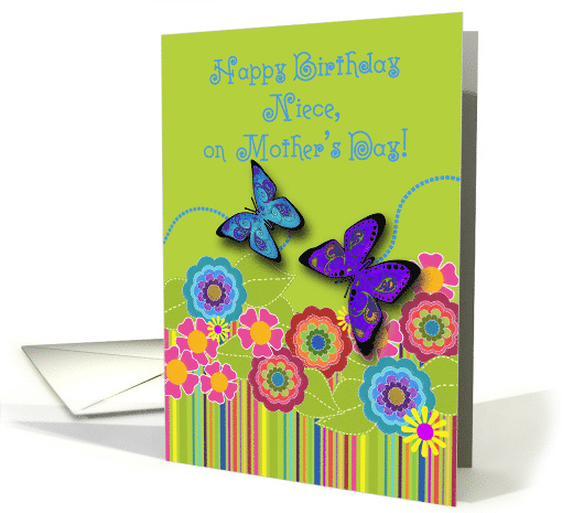 Happy Birthday Niece Mother's Day Paisley Butterfly card (917160)