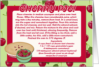 Cherry Pie! Recipe Card, Cherries In A Bowl, Any Occasion card