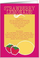 Strawberry Lemonade! Recipe Card, Strawberries and Lemons card
