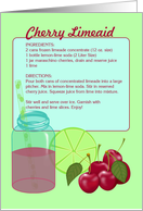 Cherry Limeaid Drink Recipe Card, For Any Occasion, Cherries, Lime card