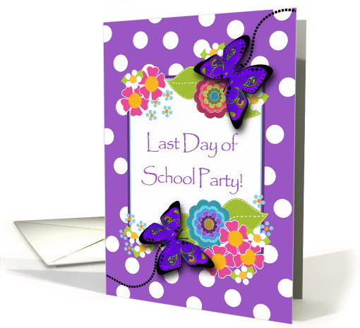 Party Invitation, Last Day of School Party, Butterflies... (928679)