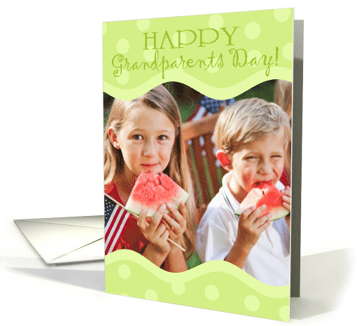 Happy Grandparents Day! Green Polka Dots Photo card (938496)