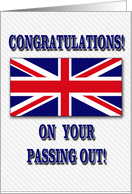 Passing Out Congratulations, United Kingdom Flag, Union Jack card