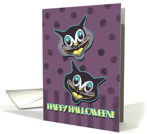 Vintage Look Halloween Cats, Happy Halloween card (949082)