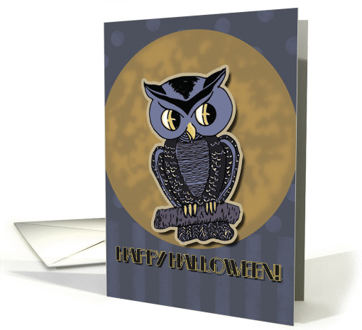 Vintage Look Halloween Owl, Happy Halloween card (949083)
