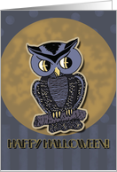 Vintage Look Halloween Owl, Happy Halloween card