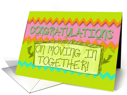 Congratulations On Moving In Together Chevron Stripes,... (955533)