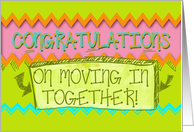 Congratulations On Moving In Together Chevron Stripes, Bright Doodles card