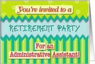 Retirement Party Invitation Administrative Assistant, Chevron Stripes card