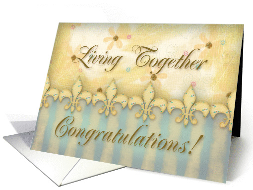 Living Together Congratulations! Fleur De Lis, Chic Floral... (955831)