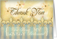 Thank You For Being My Bridesmaid, Fleur De Lis, Wedding card